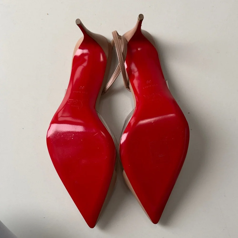 Christian Louboutin Nude Slingback Heels - Picture 2 of 6